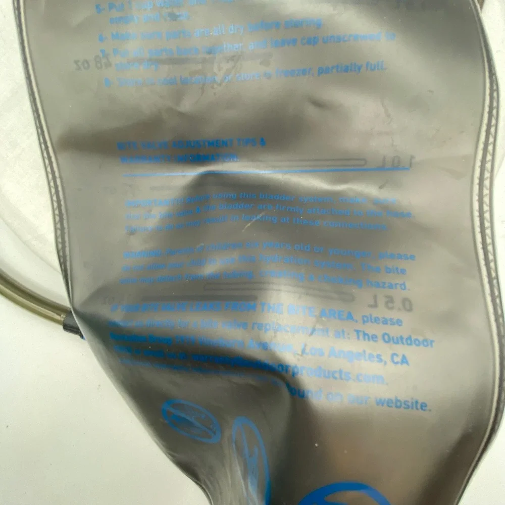Outdoor Products 2L Hydration Bladder Reservoir Last Drop System Smoke Blue
